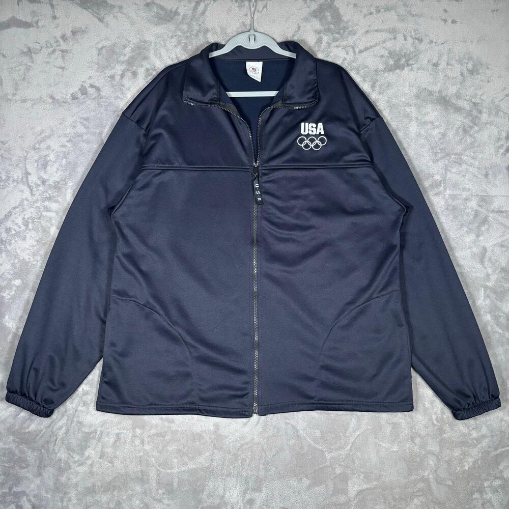 USA Olympic Committee Navy Track Jacket XXL Made in USA